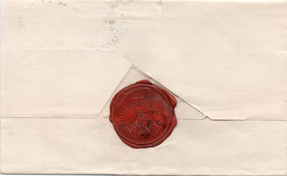 NORWAY: Cover blue Drammen 1858.