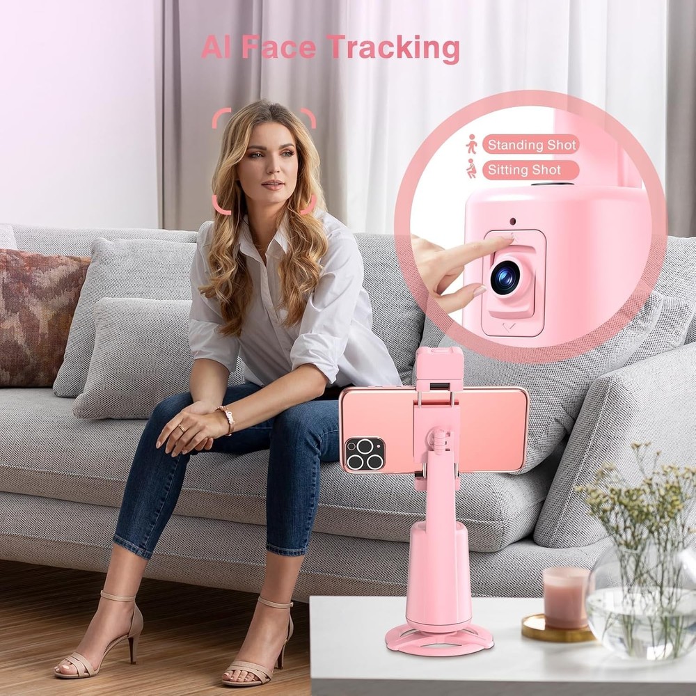 360° Auto Face Tracking Tripod: Gesture Control & Remote for Effortless Vlogging