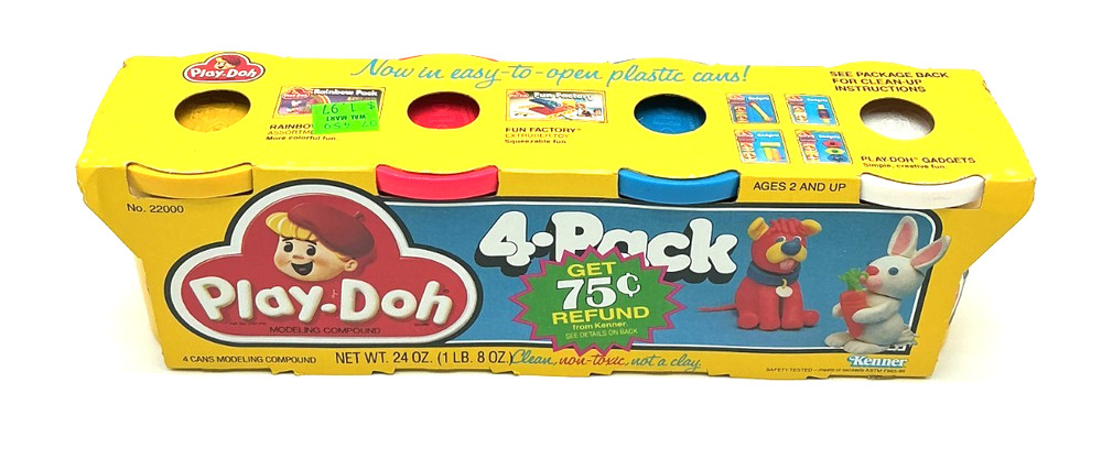 Vtg 1988 Kenner PLAY-DOH 4-Pack -Sealed-