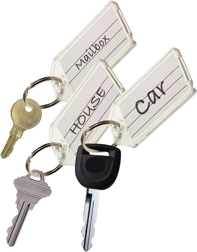 Lucky Line Extra Strength Key Tag with Split Ring; Clear, 2 Pack (20402) Clear