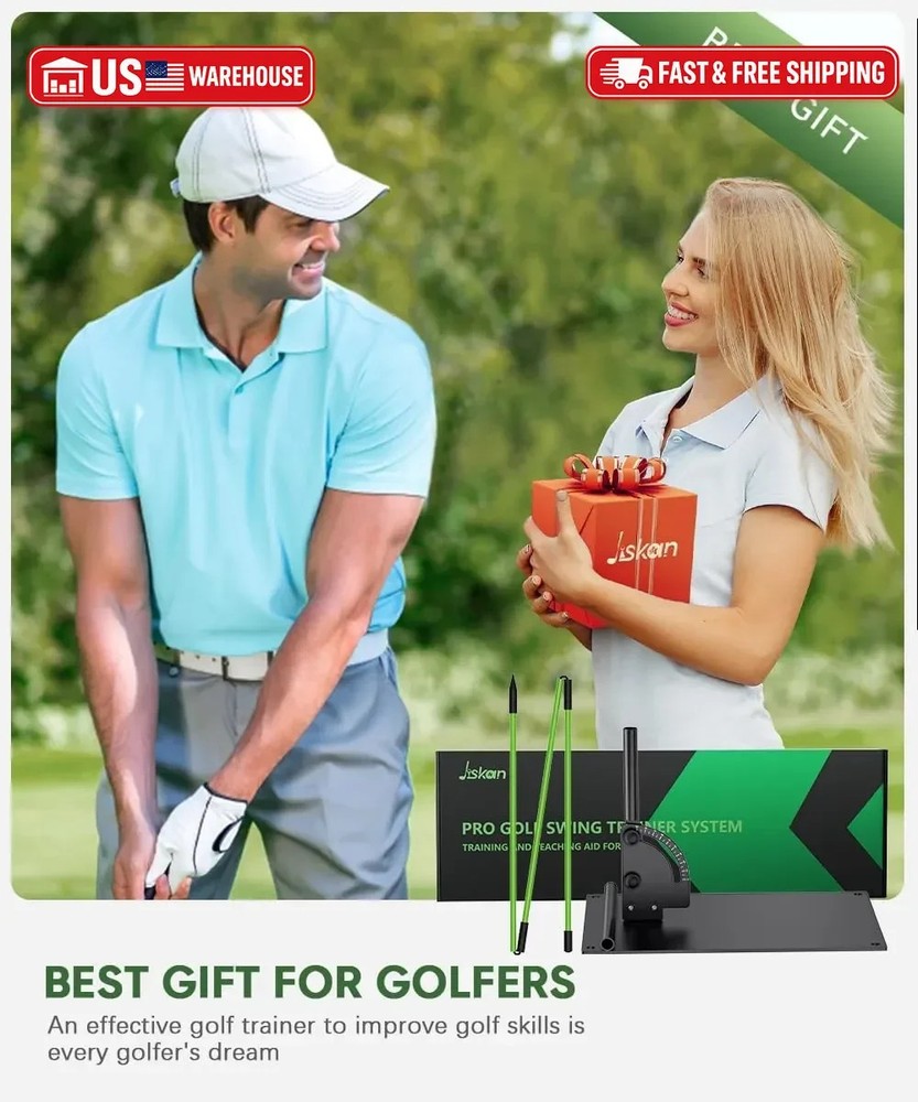 Jsikan Pro Golf Alignment Sticks System with Holder Angle Plate, Golf Trainer Ai
