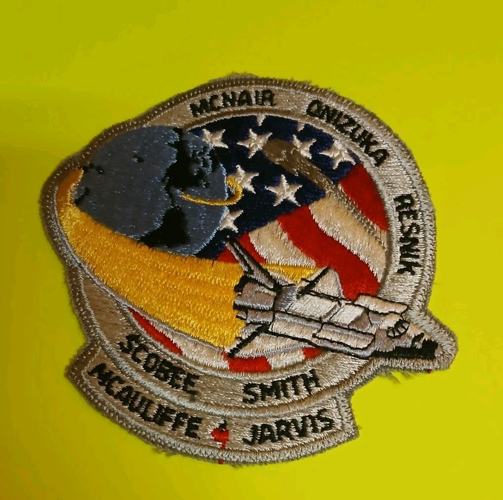 NASA SPACE SHUTTLE PATCH W/McNAIR ONIZUKA RESNIK SCOBEE SMITH McAULIFFE JARVIS