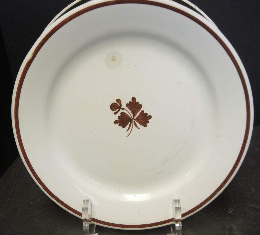Five Copper Luster 8 3/4" Plates & Oval Vegetable Bowl