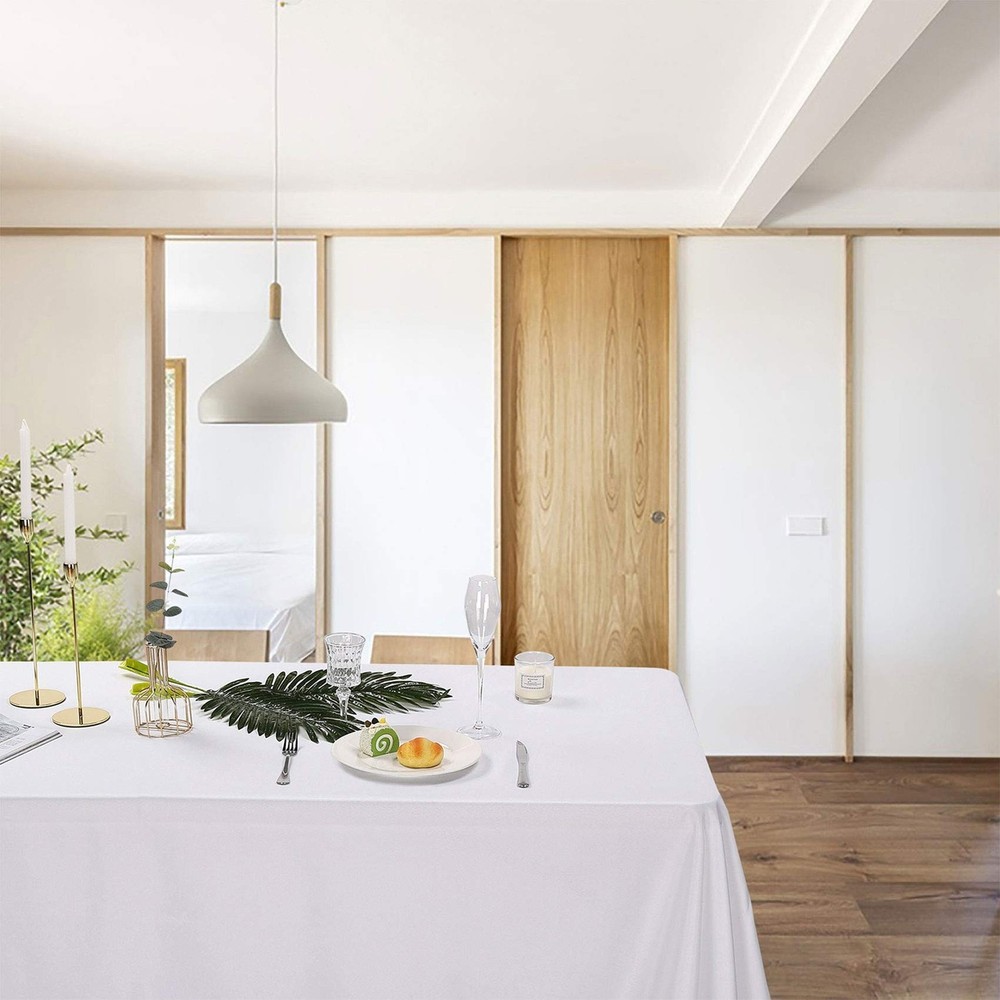 Ascoza 2pack 60x120 Inch White Rectangular Tablecloth 6 Feet Table Cloth in P...
