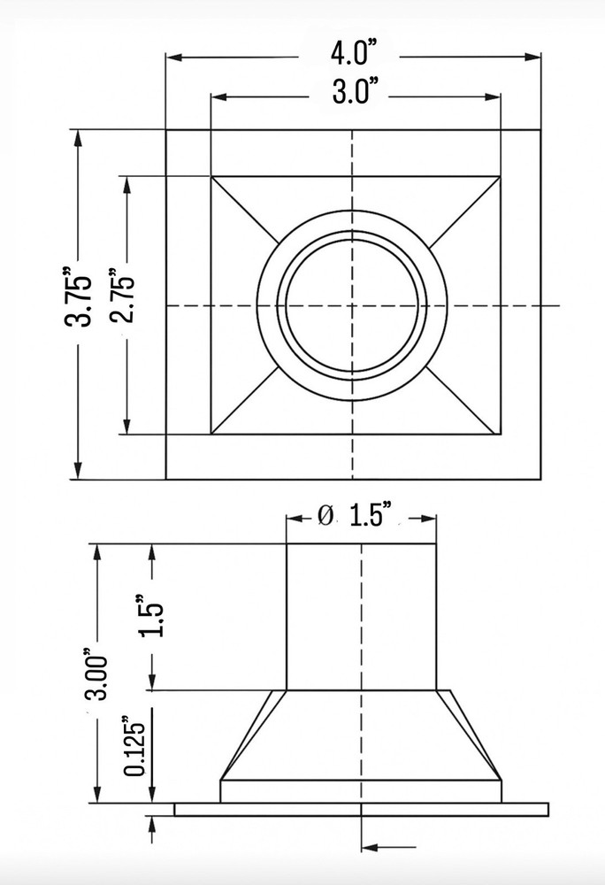 ABS Plastic 4” Drain For Stone Integrated Sinks Hidden Drains Infinity Drains