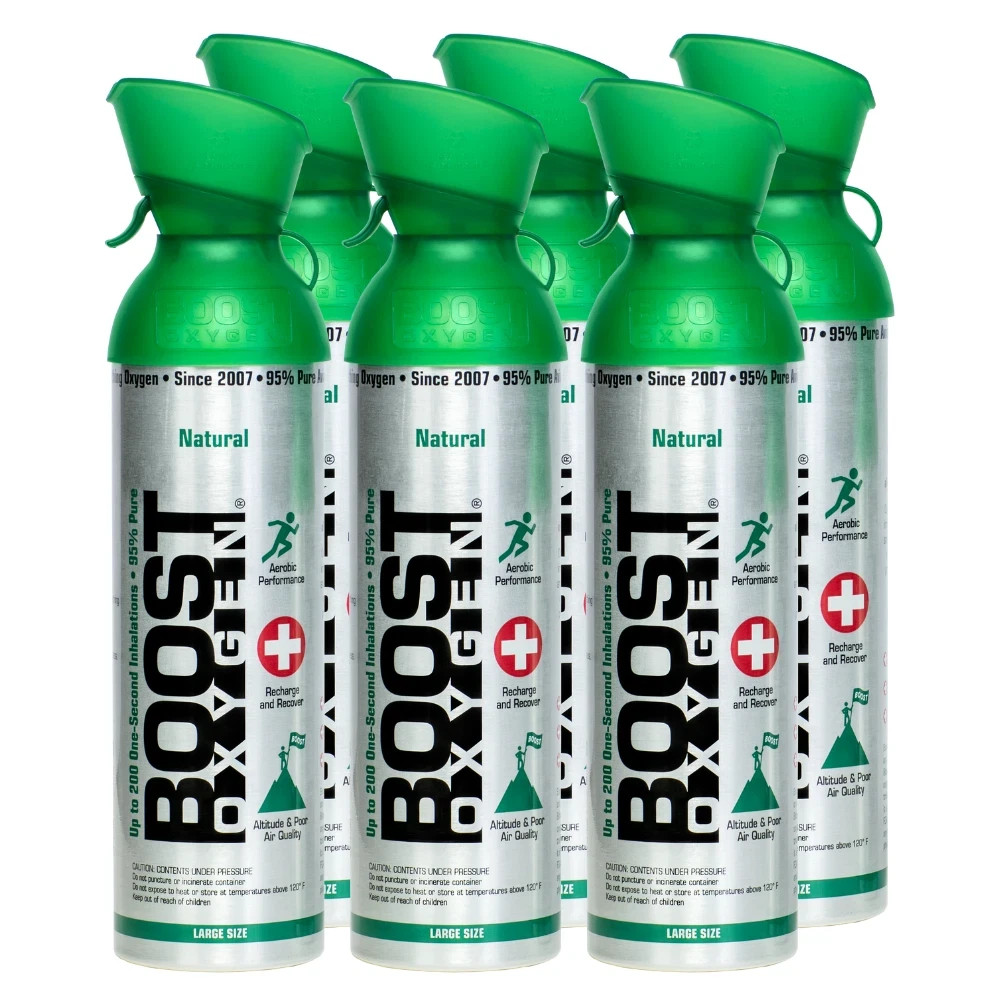 Boost Oxygen Supplemental Oxygen - 10 Liter - Natural Aroma - 6 Pack