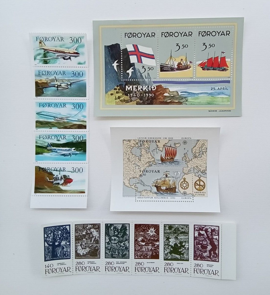 Faroe Islands 1977 - 1992 Stamps, Strips & Mini-sheets MNH