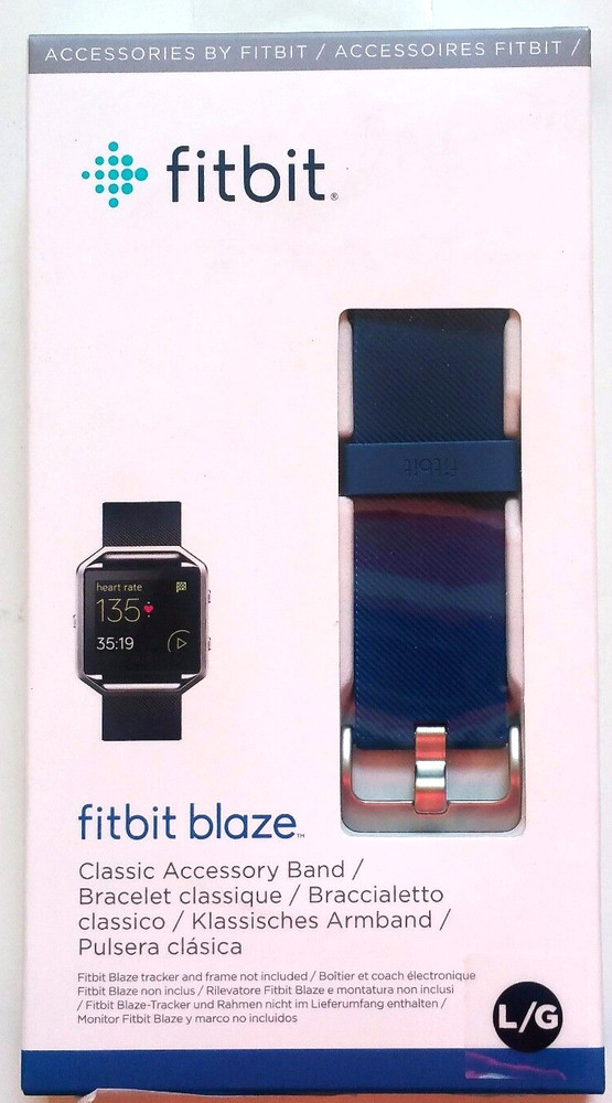 Fitbit Blaze Accessory Replacement Wrist Band Large Silicone Strap Blue New OEM