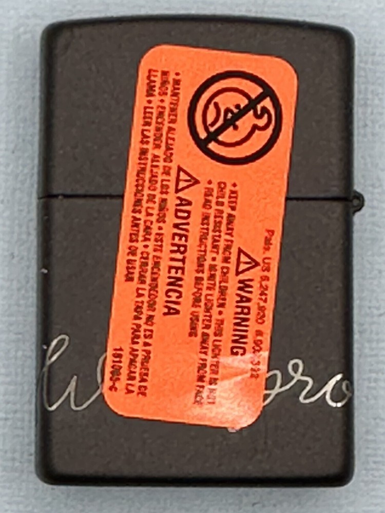 Zippo Windproof Script 48979 Design Black Matte Zippo Lighter NEW