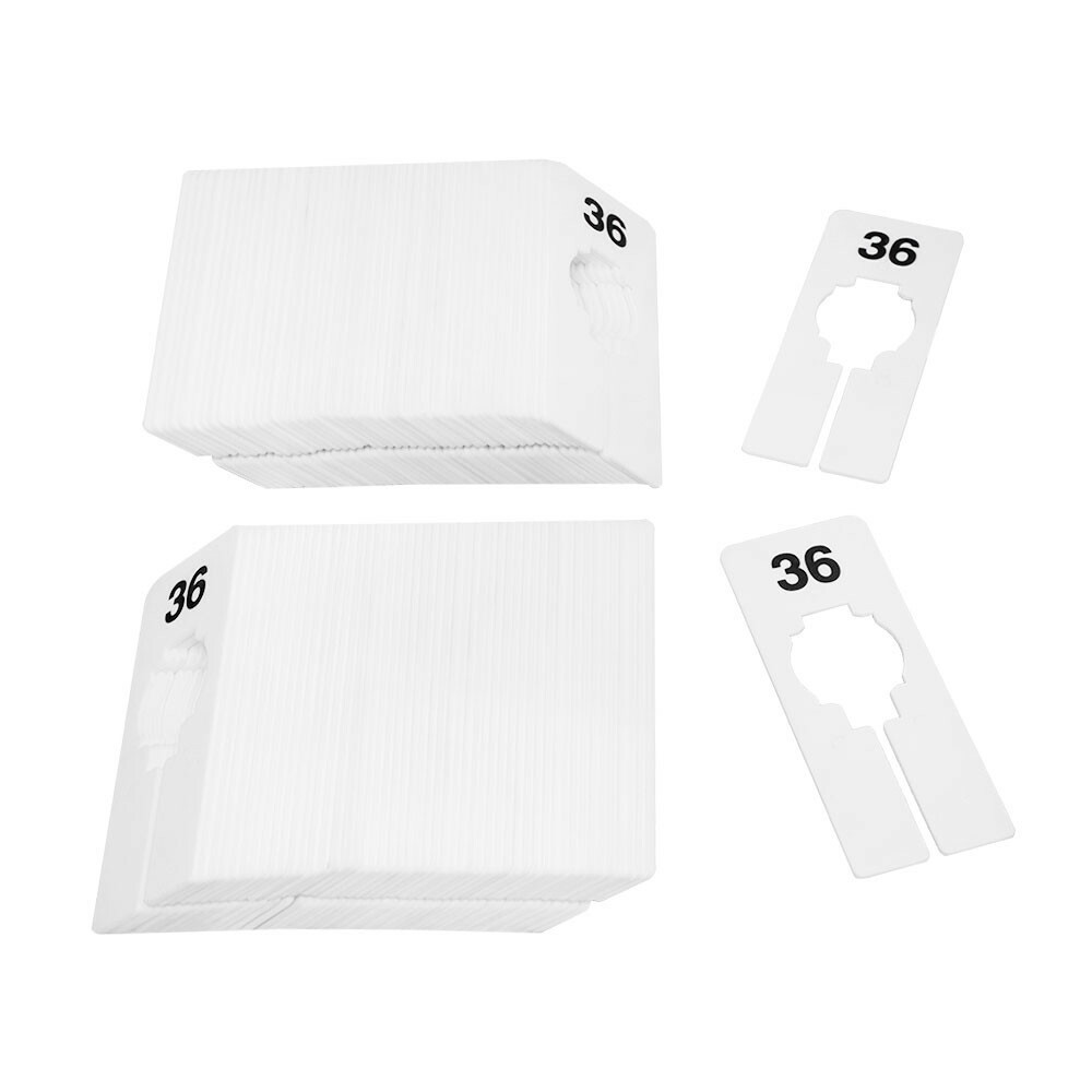 10PCS WHITE Rectangular Plastic SIZE 36 Dividers Hangers Retail Clothing 2" x 5"