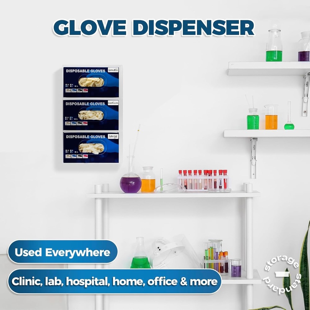 Multipurpose Triple Glove Station - Organized & Efficient Glove Storage Solution