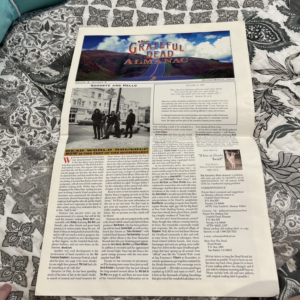 Grateful Dead Almanac Winter/ Spring Issue Volume 3 Number 2