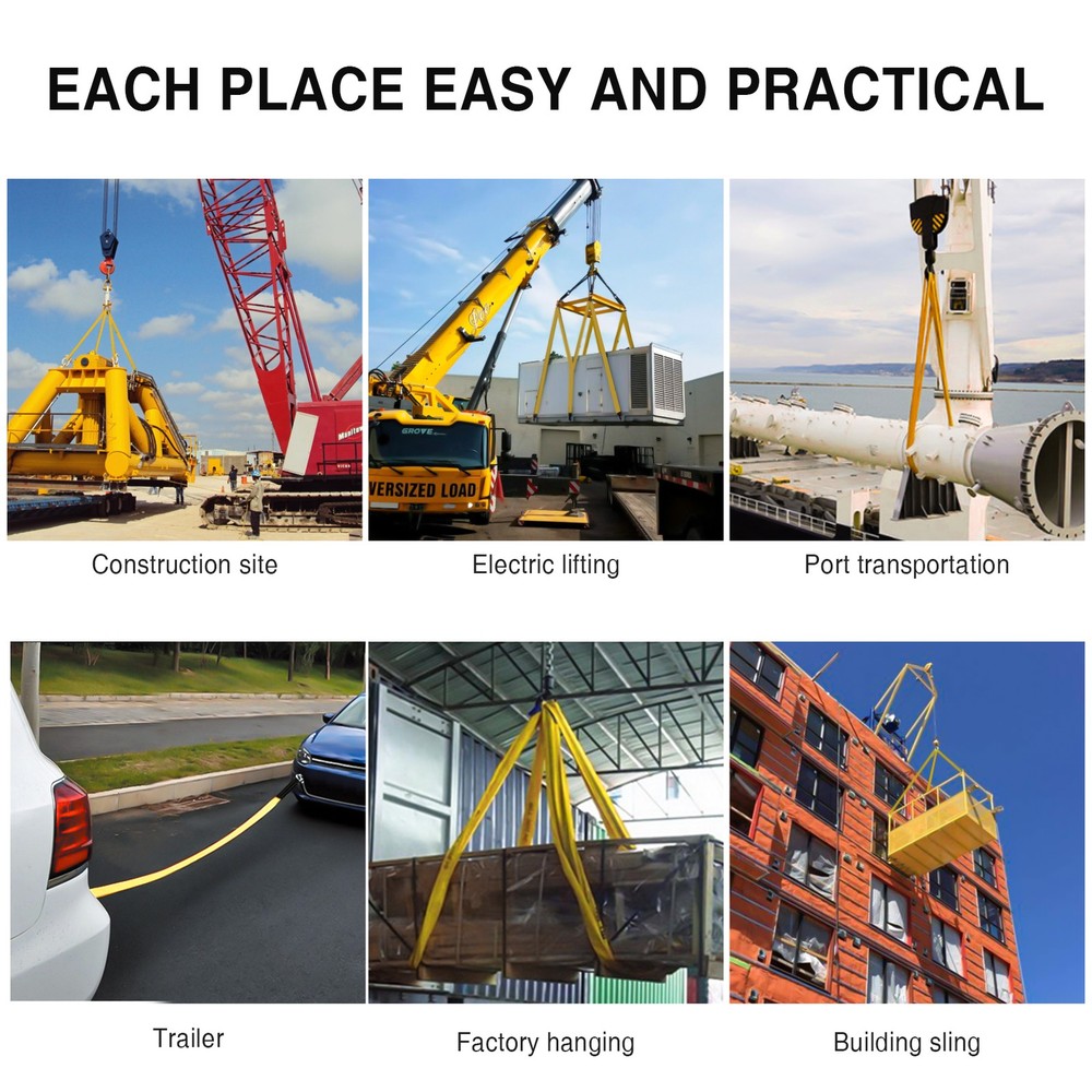 2 Pack 2" 6FT Webbing Lifting Sling Heavy Duty Polyester Lifting Towing Strap