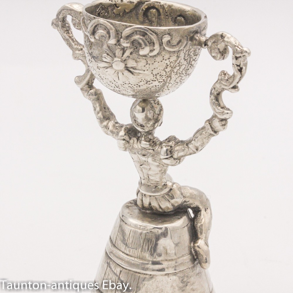 Solid sterling silver wager cup Marriage Berthold Muller 1899 Chester jester?