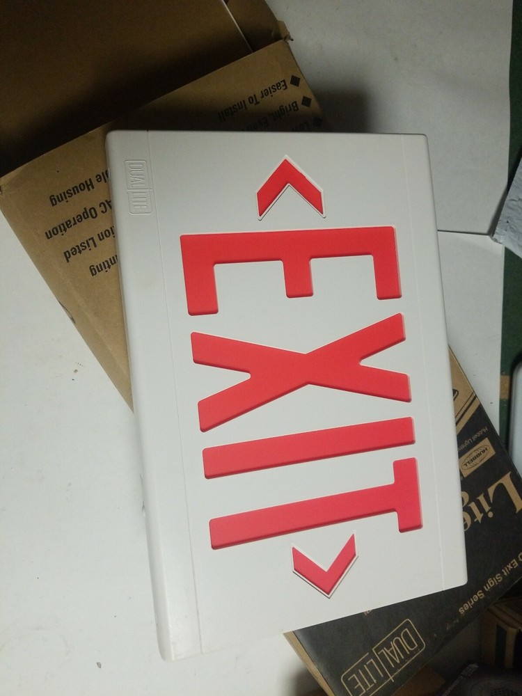 Hubbell  Exit Sign, EXIT, Dual Lite LED Exit Sign LUXRWV11 120/277v