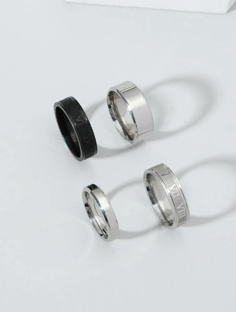 Stainless steel 4pcs men minimalist rings