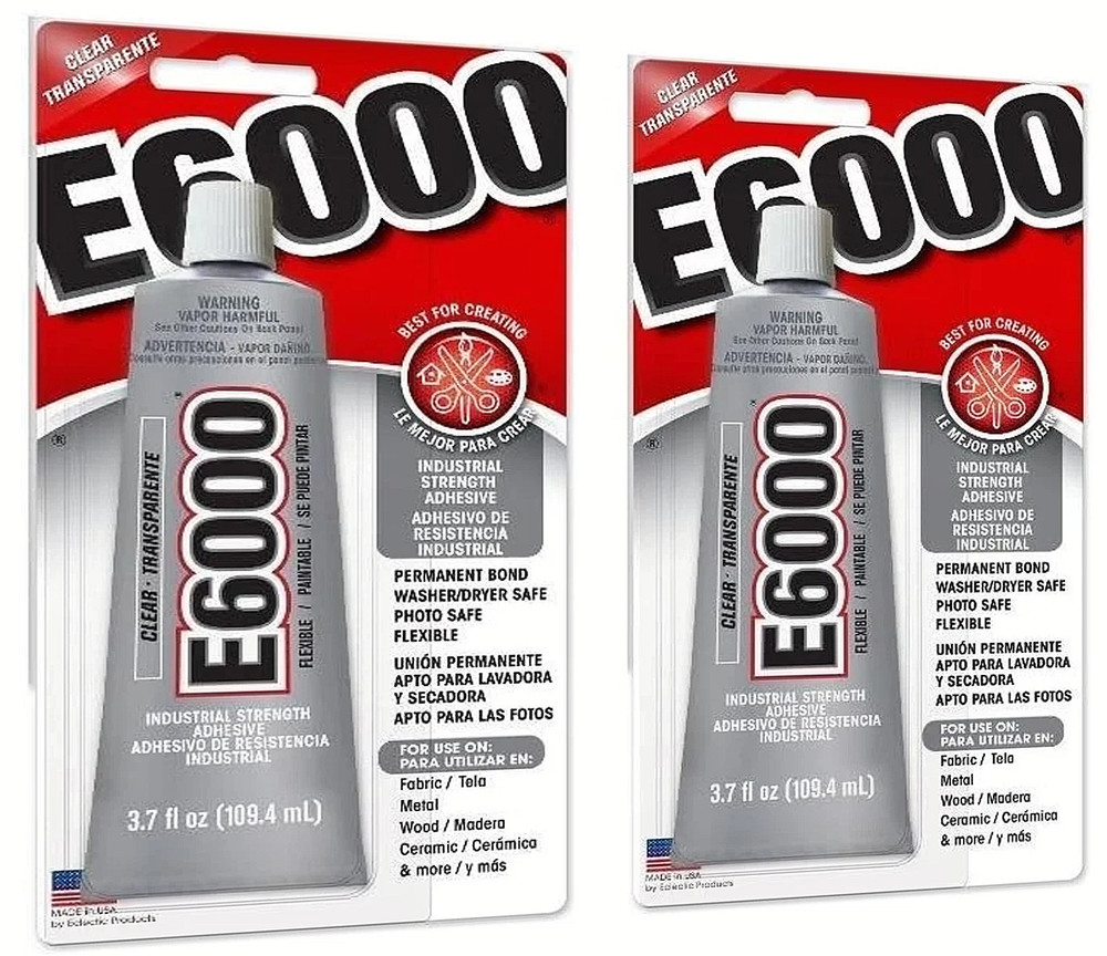 E6000 Craft Adhesive 3.7oz Clear Glue 2 Pack Industrial Strength Multi Purpose