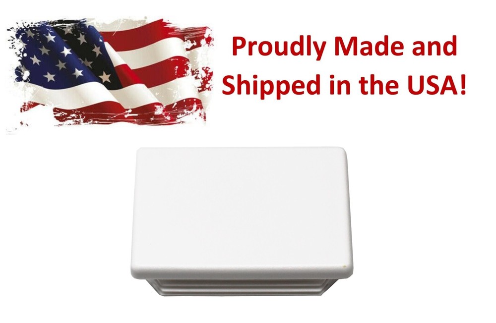 White Plastic 2"x3 inch Rectangle Universal Tubing End Cap Plug Insert