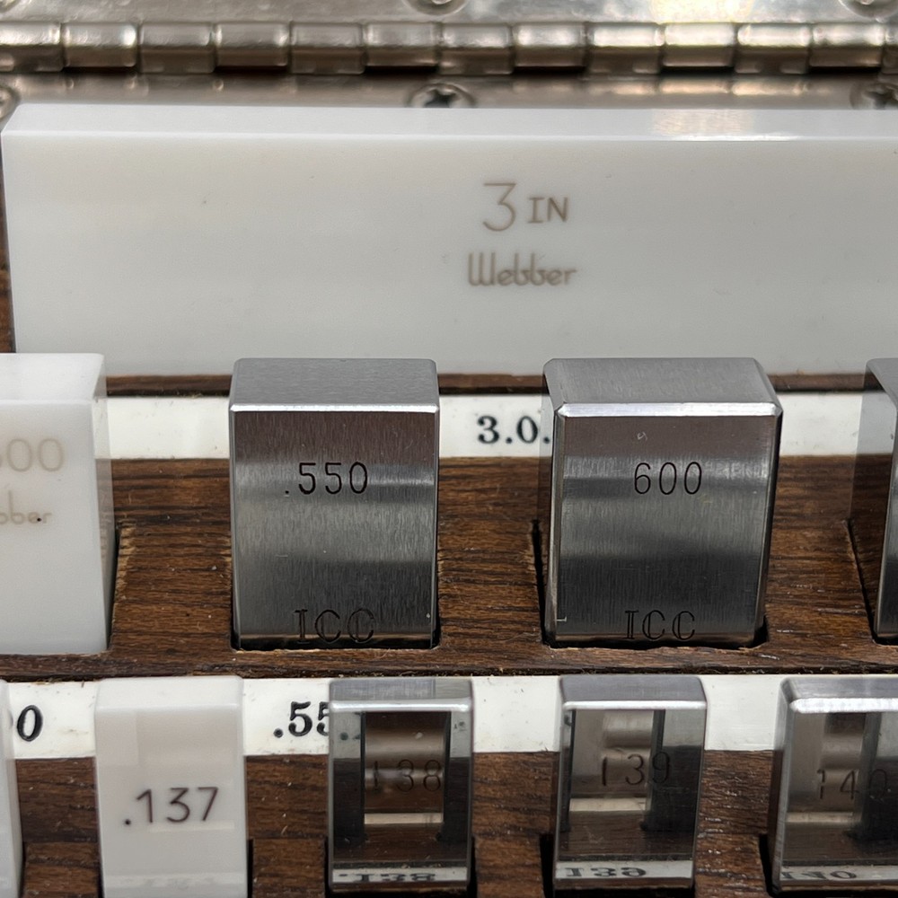 Webber Mitutoyo ICC 94 Pc Rectangular Gage Block Set Imperial Inch Ceramic Steel