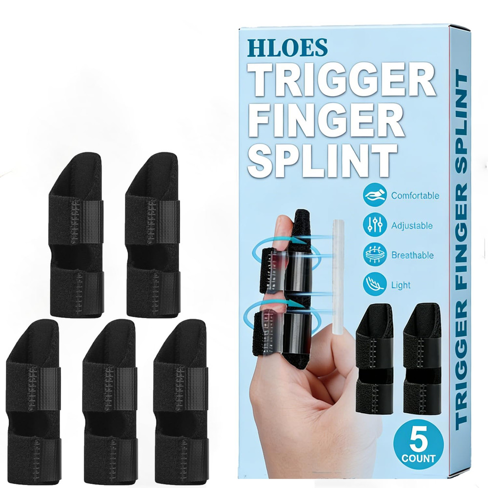 5PCS Trigger Finger Splint, Finger Braces Joint Stabilizer, Adjustable Mallet Sp