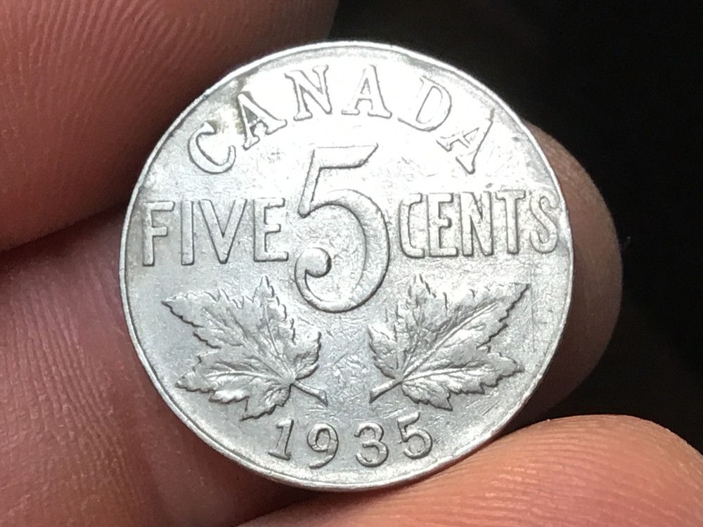 1935 Canadian Five Cent, Nickel, Canada Nickel