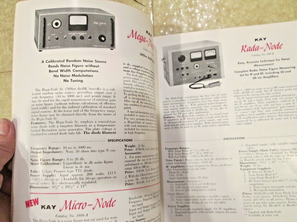 ORIGINAL 1958-59 KAY ELECTRONIC INSTRUMENTS CATALOG sound analysis,oscillators