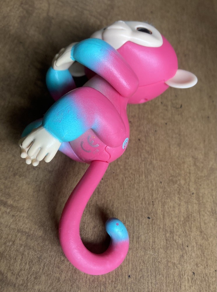 2 WowWee Fingerlings, Blue Dragon & Pink Monkey Tested & Working Electronic Pets