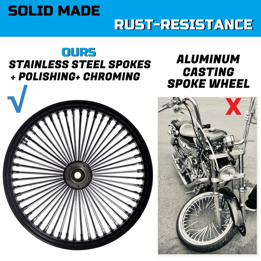 21'' Single Disc Front Wheel for 2008-UP Harley Dyna &Softail Slim