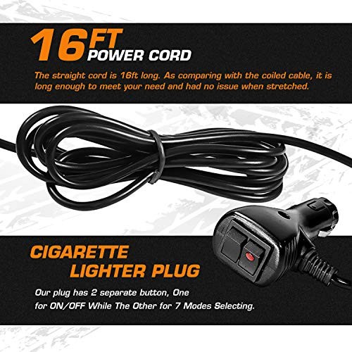 LED Strobe Flashing Light Bar -Double Side 30 LED High Intensity Amber&White