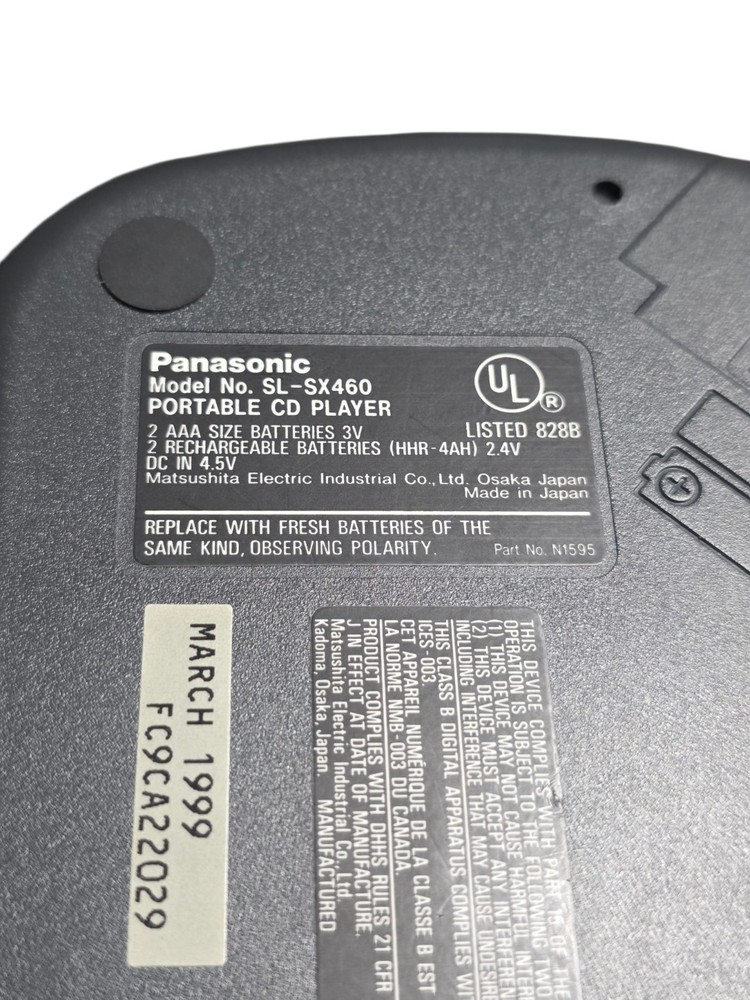 Panasonic SL-SX460 Portable CD Player Bundle Case Basic Headphones Tested Works!