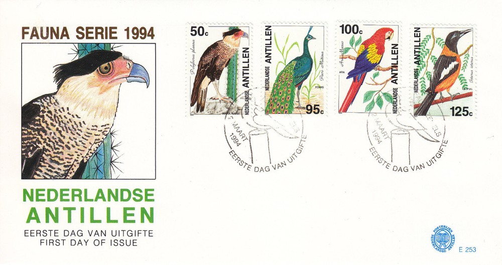 Netherlands - Dutch Antilles FDC Issue 1994 (253) Birds