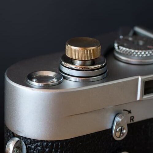 NANIGASHI Shutter Release Button Brass Base finish Large Made in Japan