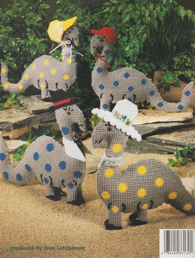 NEW PLASTIC CANVAS DONOSAUR PARK TOO CUTE DESIGNS!!!