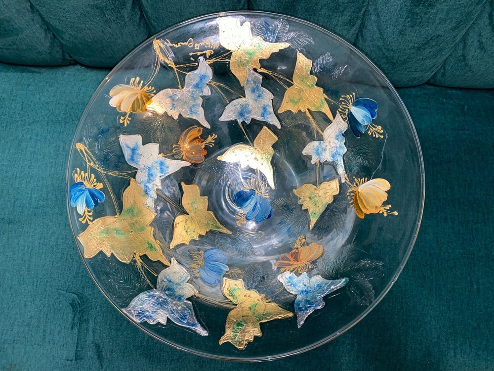 Decorated Glass Vase. Hand made. Signed