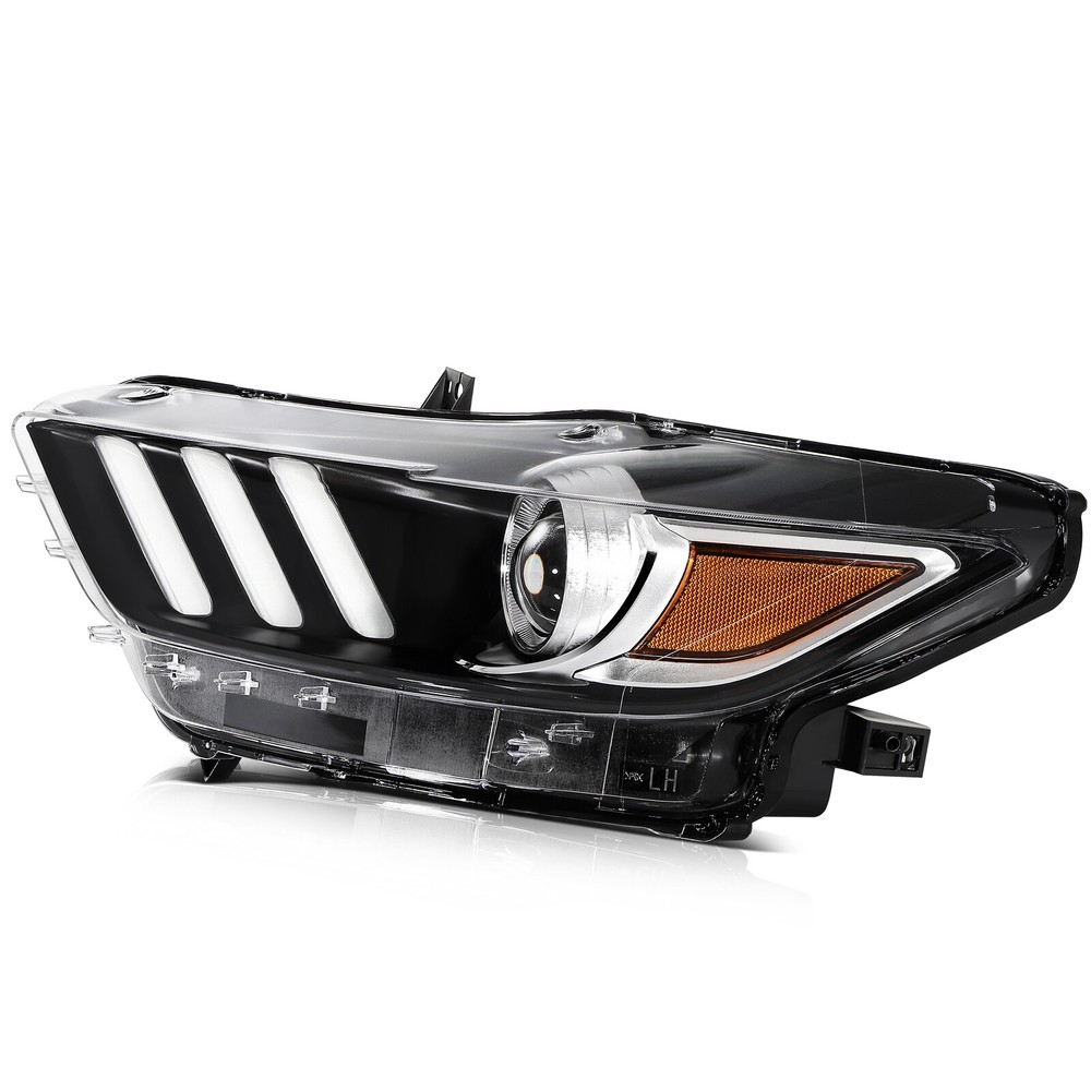 For 2015-2017 Ford Mustang Black Clear Lens Left Side Headlight Assembly