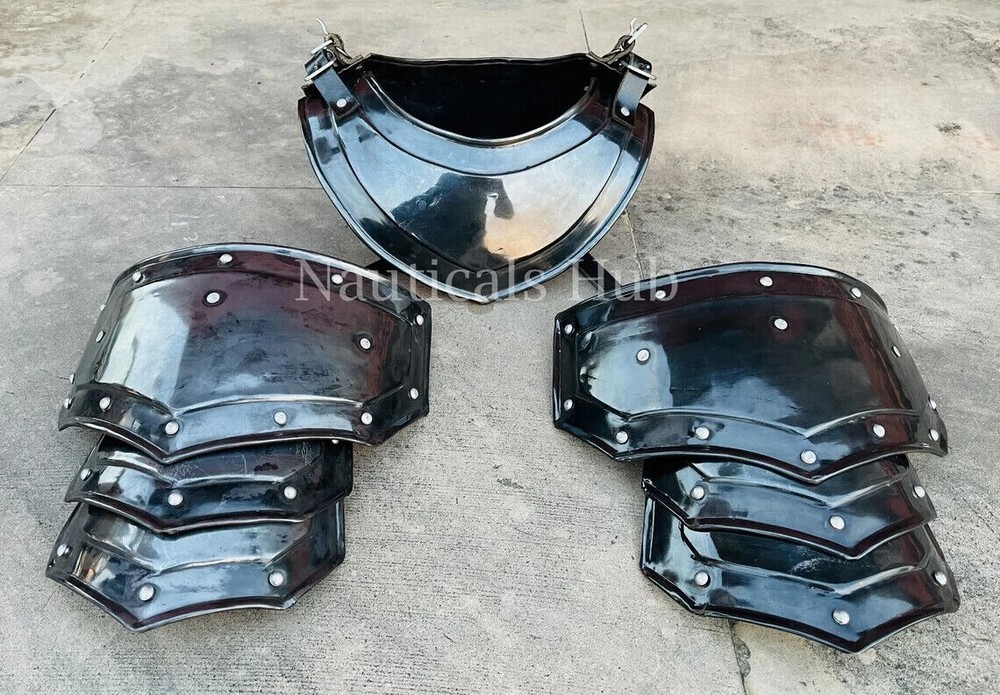 Medieval gorget shoulder set Larp armor orbweaver gorget set Medieval gorget