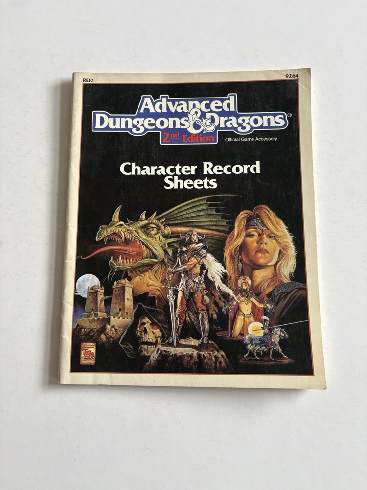 Advanced Dungeons and Dragons Character Record Sheets TSR 1989