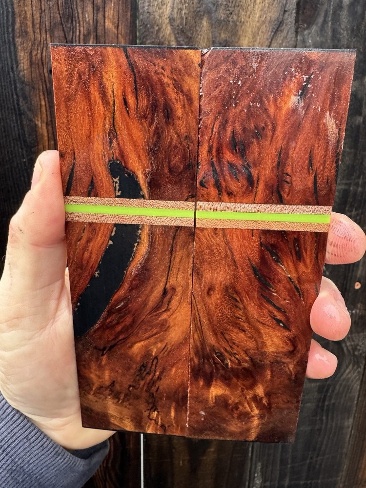 Stabilized Segmented Black Willow Hybrid Resin - Knife Scales