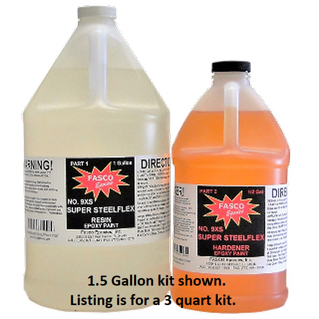 Fasco Epoxies 9XS Super Steelflex (Clear) - Epoxy Coating - 3 Quart Kit
