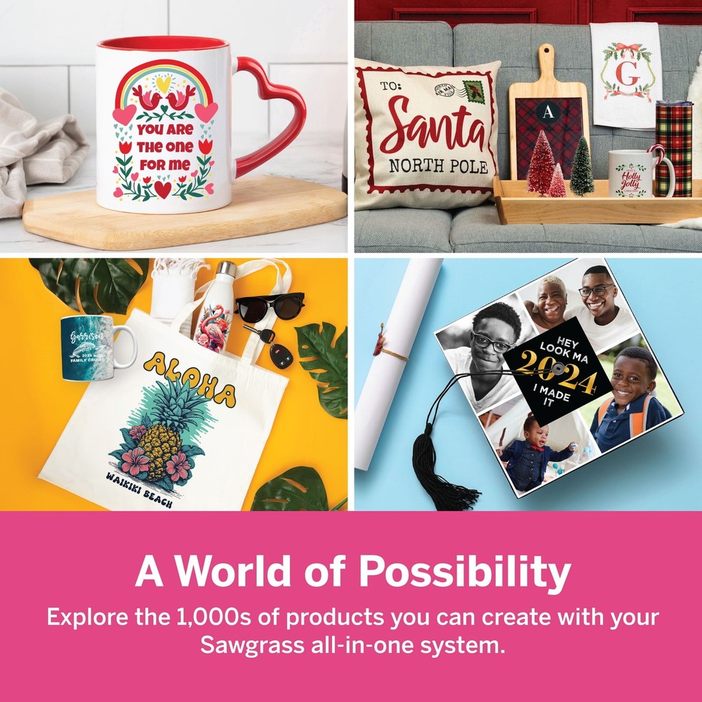 SG500 Sublimation Printer Bundle, Sublijet 31Ml UHD Inks and Truepix Sublimat...