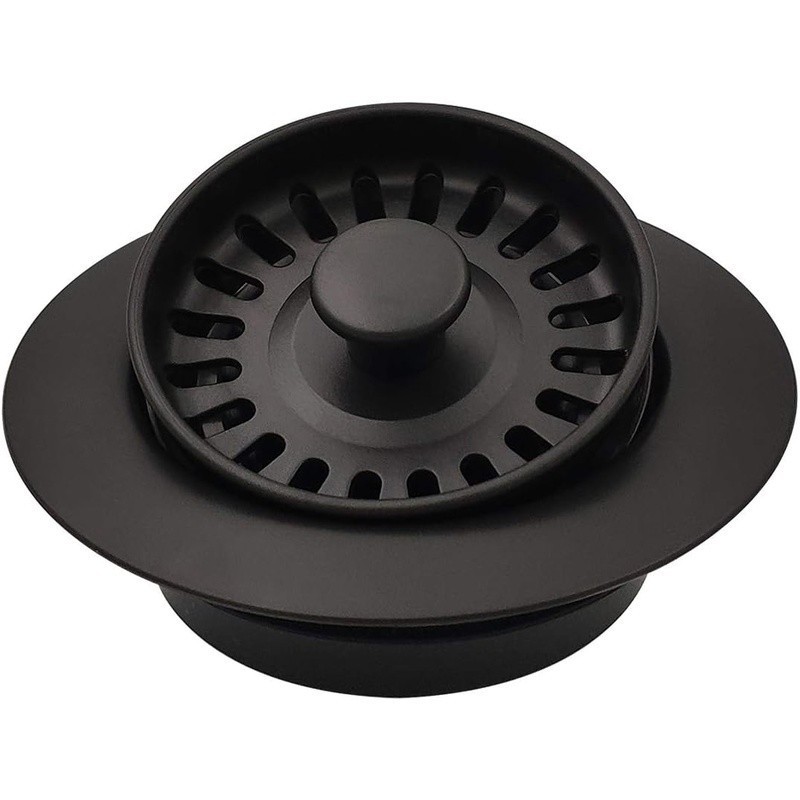 Matte Black Garbage Disposal Flange Removable Strainer Durable ABS Easy Install