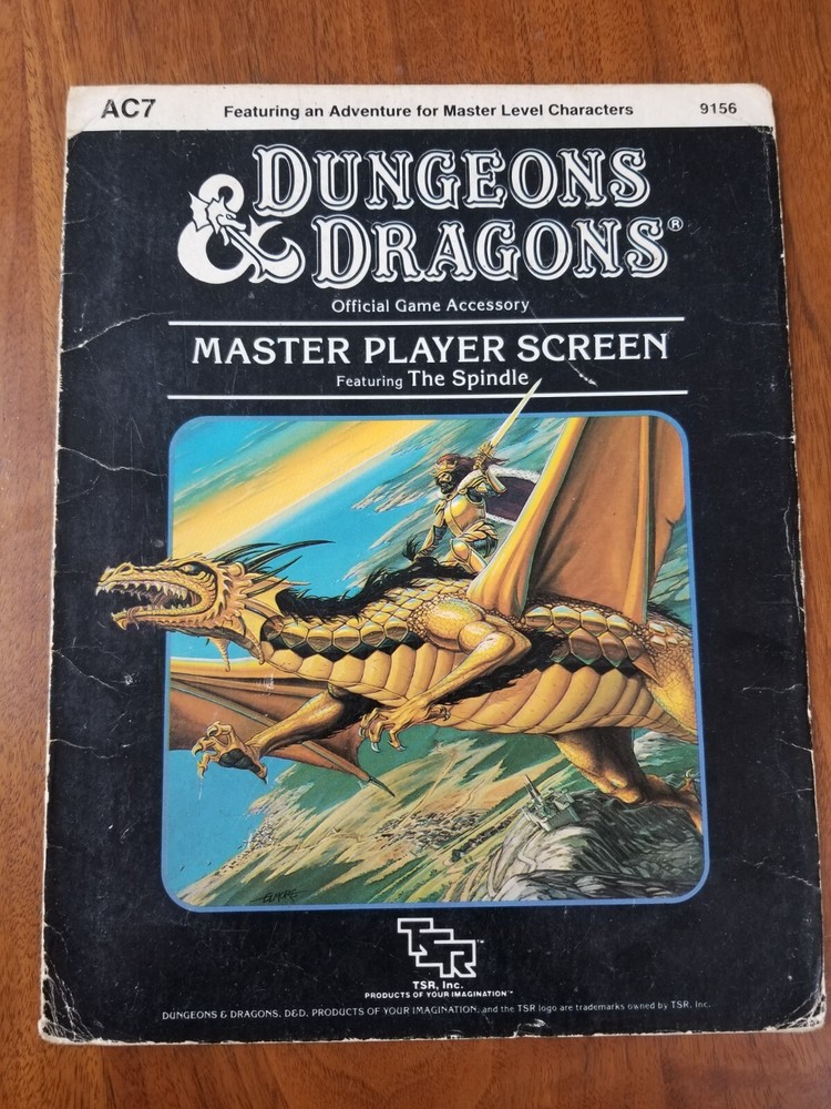 Master Player Screen - D&D Dungeons & Dragons TSR AC7 9156