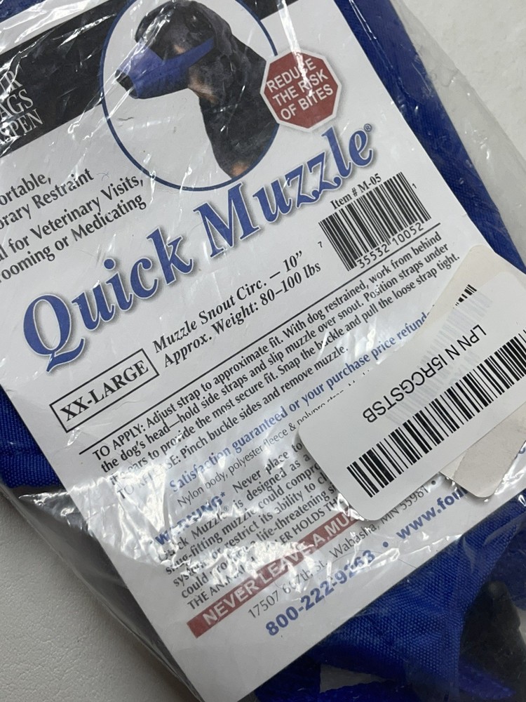 Four Flags Dog Muzzle X-Small, Quick Muzzle, Blue