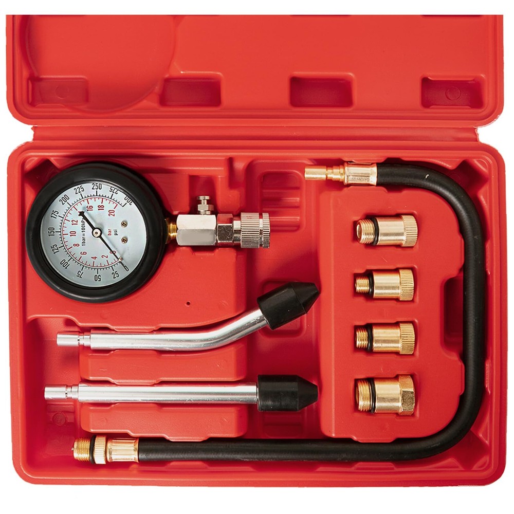 Compression Tester Kit for Petrol and Gas Engines Automotive Tool