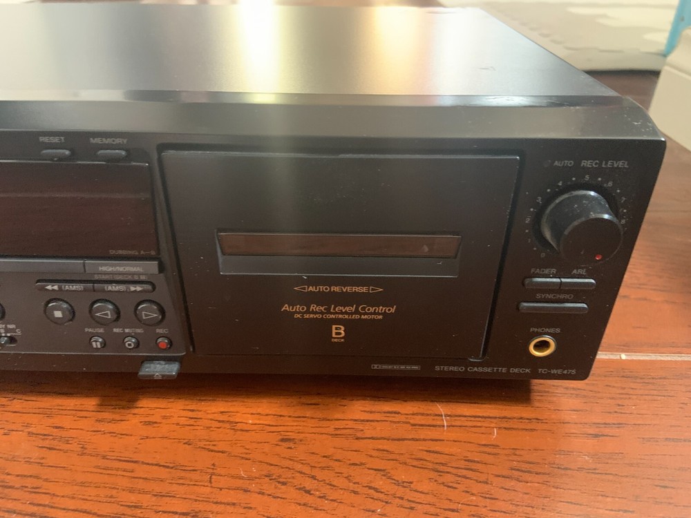 Sony TC-WE475 Dual Deck Cassette Deck Auto Reverse Pitch Control Dolby B C