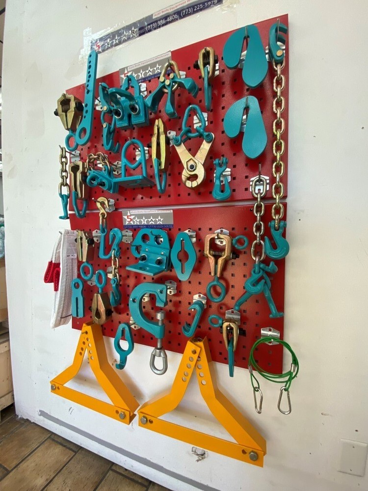 33 PIECE HEAVY DUTY AUTO BODY FRAME MACHINE PULLING TOOLS & CLAMPS #75