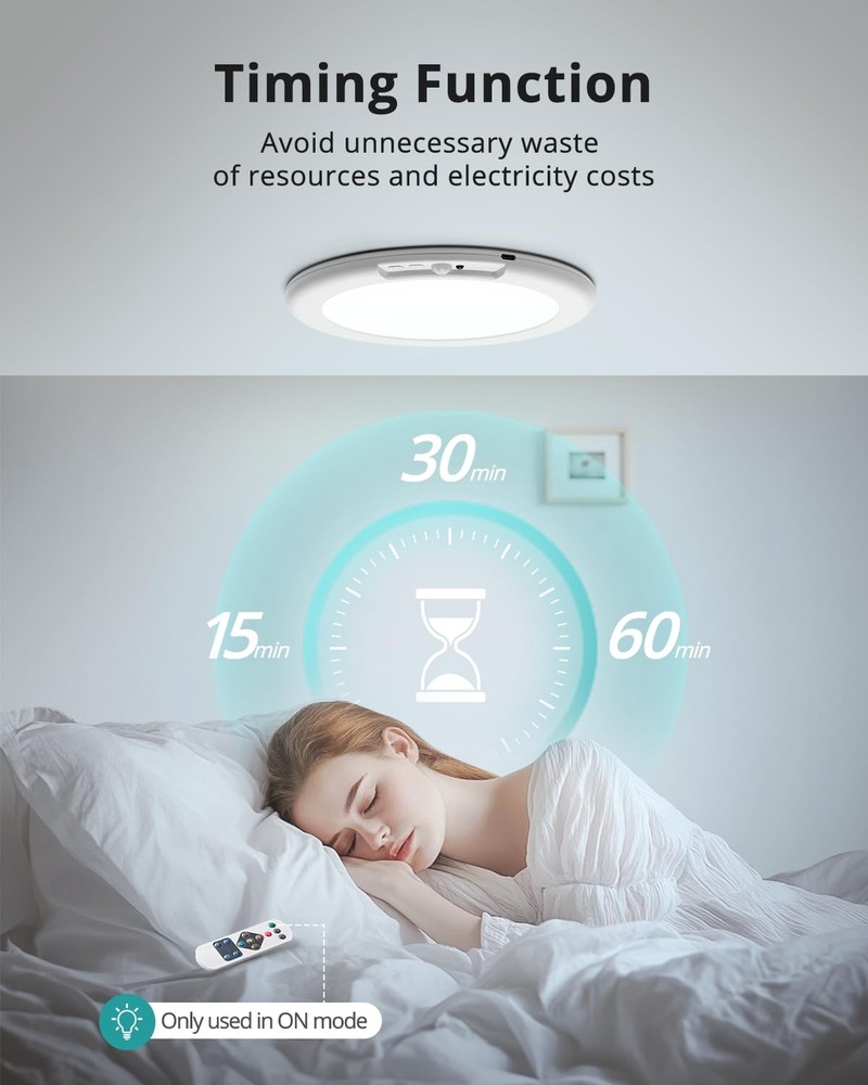 wowatt Battery Operated Ceiling Light Rechargeable Ceiling Lights with Remote