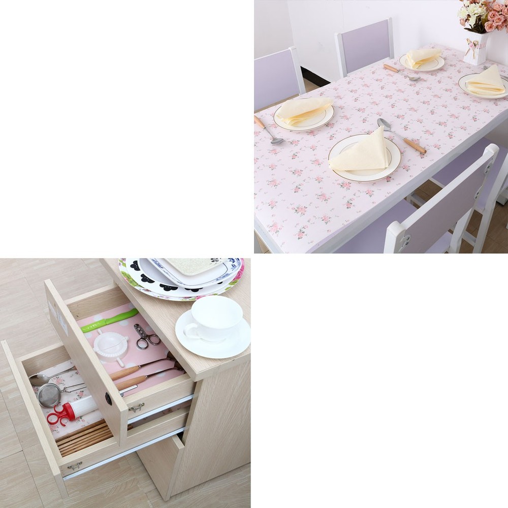 Rose Pattern Cabinet Table Drawer Liner Wardrobe Shelf Pad Protector 30x300cm