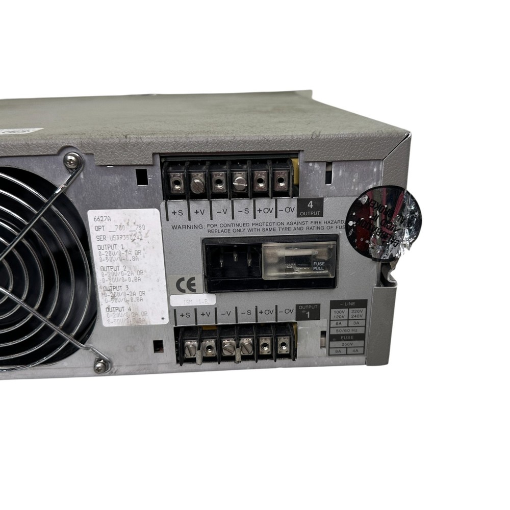 HP 6627A System DC Power Supply – Quad Output – Powers On – Rack Mount Lab Unit