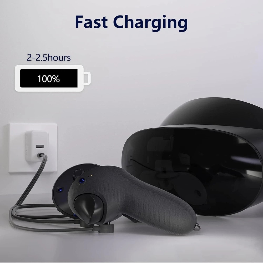 2-In-1 Charging Cable for Meta Quest Pro Controllers Durable Safe for Simultaneo